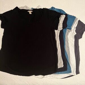 Bundle of 6 Cotton T-shirts from Loft and Banana Republic -sizes L and XL